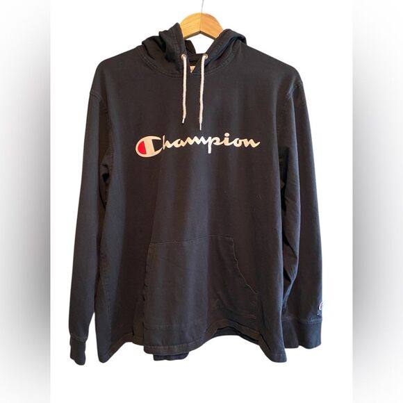 Champion Black Authentic Activewear Long Sleeve Hoodie Size XXL - Picture 1 of 6